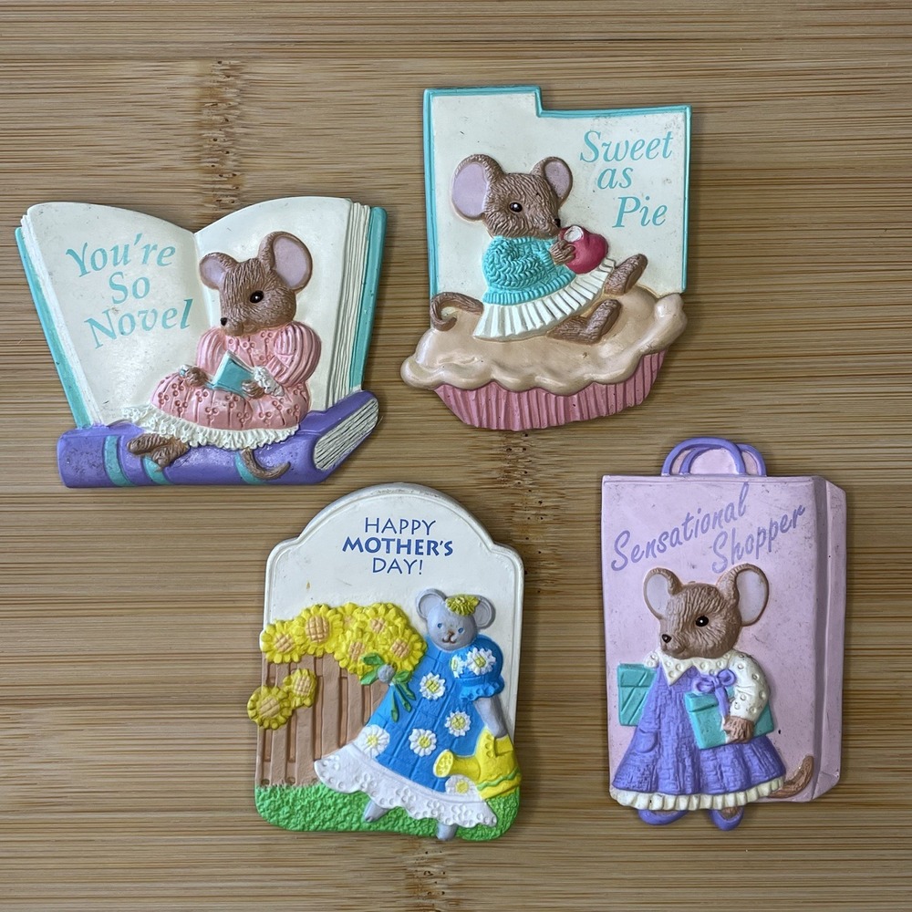 Lot Of 4 Vintage Avon Mouse Favorite Times Collection Magnets Shop